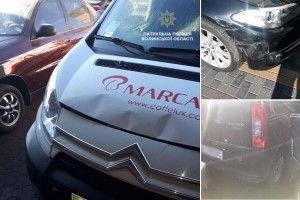 За півдня у Луцьку вже вісім автомобільних аварій