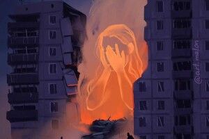 Українська ілюстраторка, яка малює війну, пронизливо зобразила удар по багатоповерхівці у Дніпрі 