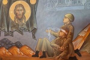 У храмі московського патріархату намалювали фреску про війну в Україні