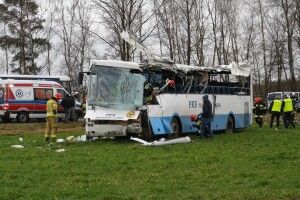 Сильним вітром знесло з дороги шкільний автобус
