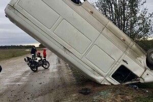 На Волині перекинувся мікроавтобус з дитиною в салоні (Фото)
