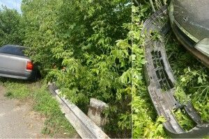 Водій без прав розтрощив авто й огорожу в Луцьку