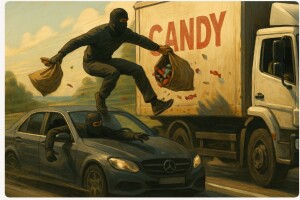 Бандити на ходу обкрадали вантажівки з цукерками