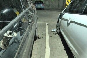 У Луцьку чоловік розбив дев'ять чужих авто, а на одному з них ще й заснув (Фото)