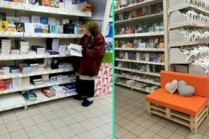 У Києві в супермаркеті встановили диван для жінки, яка щодня приходить почитати книги