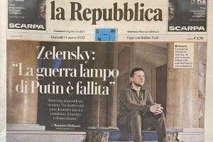 Володимир Зеленський в інтерв’ю найбільшій газеті Італії: «Кожен з нас президент і кожен з нас воїн. Ми всі будемо битися – до останнього»