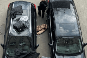 У Львові з вікна багатоповерхівки «прилетів» сюрприз на дах іномарки