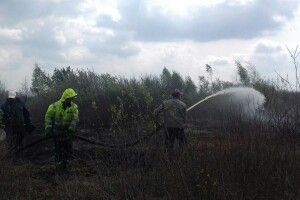 У Камінь-Каширському районі триває ліквідація пожежі на торфовищі (ВІДЕО)