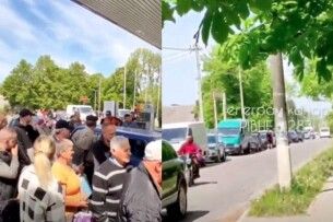 Показали чергу охочих купити пальне за готівку в селищі на Рівненщині (Відео)