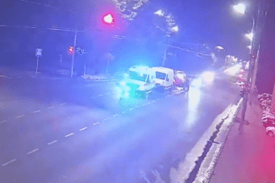 У Луцьку камери відеоспостереження зафіксували потрійну ДТП (Відео)