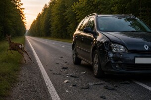 На Волині жінка-водійка зіткнулася на трасі з козулею