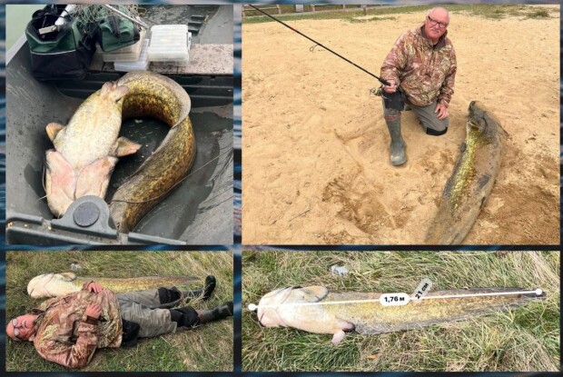 На Вінниччині пенсіонер упіймав сома розміром із людину