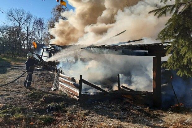 Хата і господарські будівлі: показали, що горіло вчора на Волині (Фото)