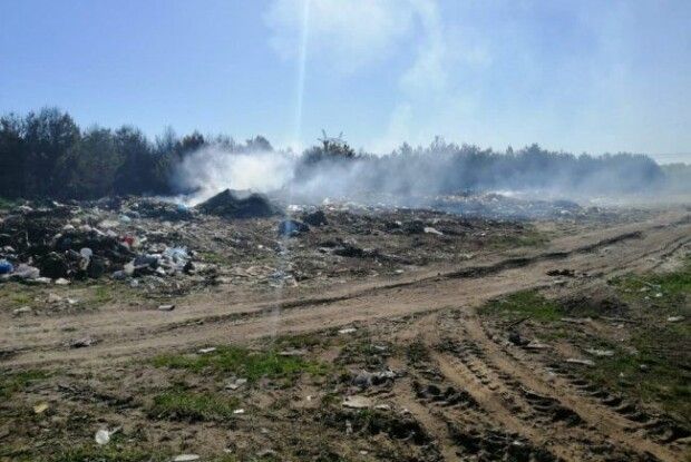 На Волині через підпал сміттєзвалища згоріло 5 гектарів лісу (Фото)