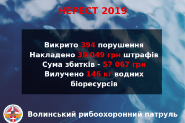 Під час нерестового періоду на Волині 394 рази ловили браконьєрів