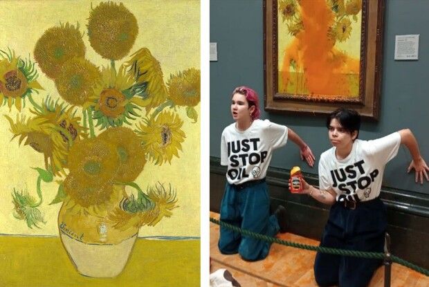  Картину Ван Гога... облили гороховим супом