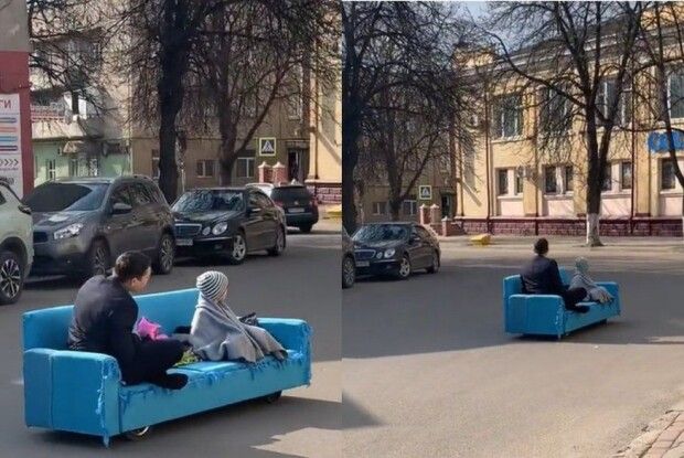 Диван на колесах: що кажуть патрульні про транспортний засіб винахідника (Відео)