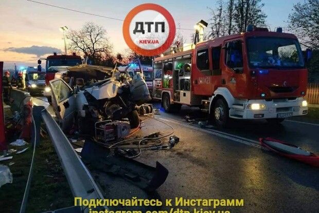 У Польщі двоє українців загинули в моторошному ДТП – «бус» зіткнувся з лісовозом (фото)