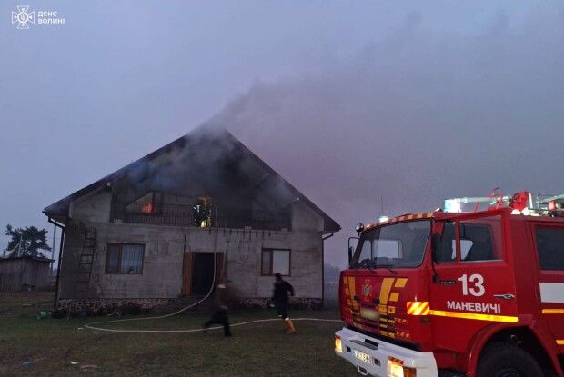 На Волині полум'я ледь не знищило дім
