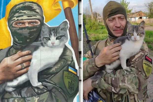Перед смертельним боєм  розвідник врятував 11 мешканців  і сфотографувався з котом