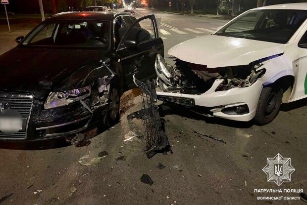 В обласному центрі Волині одна крута «тачка» таранила іншу
