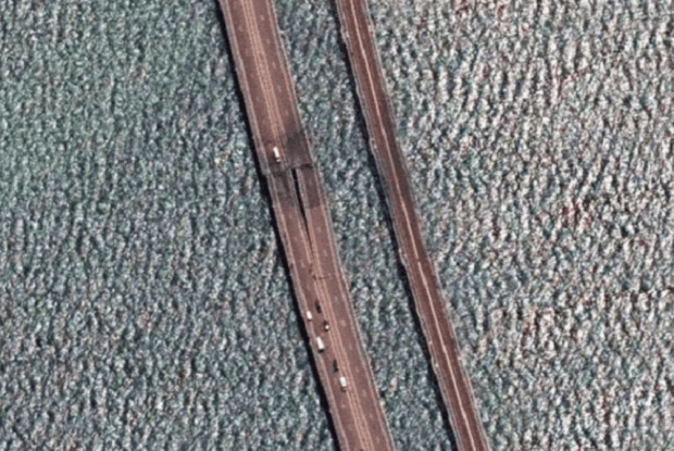 Американці з космосу показали, як виглядає зруйнований Кримський міст (Фото)