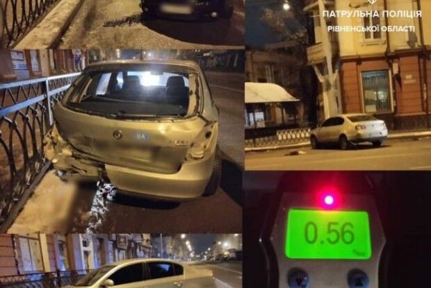 У Рівному водійка влетіла в два припаркованих авто і втекла