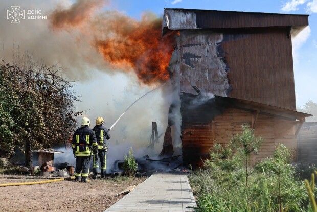 Рятували сусідні будівлі: пожежа на дачному масиві у Луцьку (Фото, Відео)