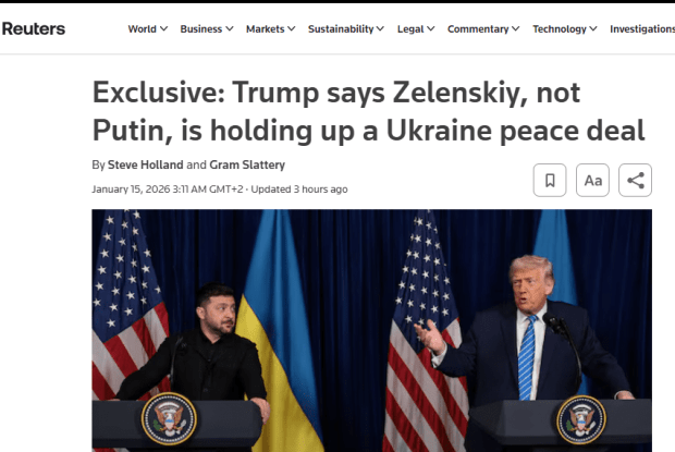 Трамп вважає, що більше не хоче укласти мирну угоду не путін, а Зеленський