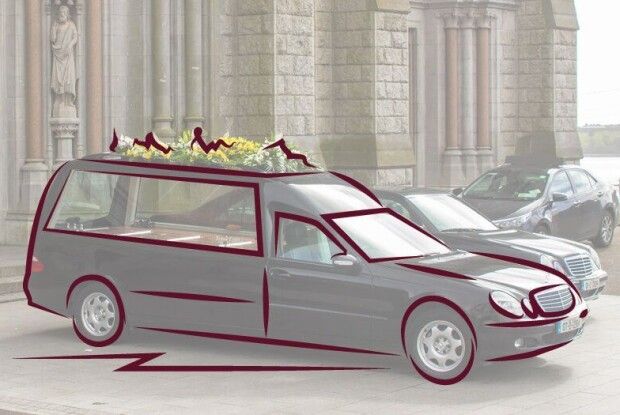 Вулицями Рівного їздив катафалк з портретом путіна