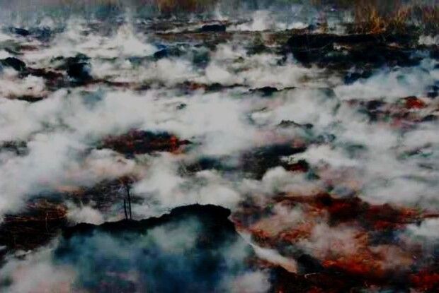 На Маневиччині пожежу на торфовищі гасили 16 людей