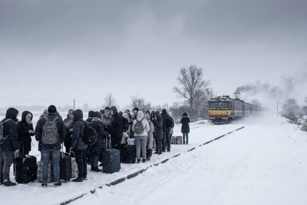 Пасажирів поїзда, який їхав через Волинь у Польщу, залишили на морозі −11°C