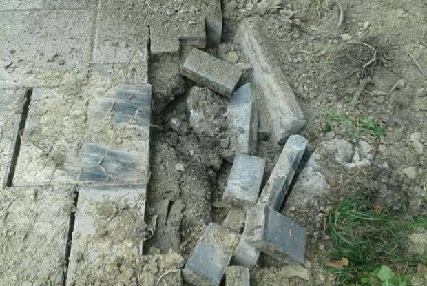 У луцькому парку пошкодили нову бруківку