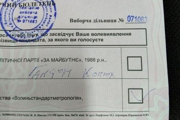 У Луцьку комісія визнала недійсним бюлетень, попри очевидне волевиявлення виборця (Фото)
