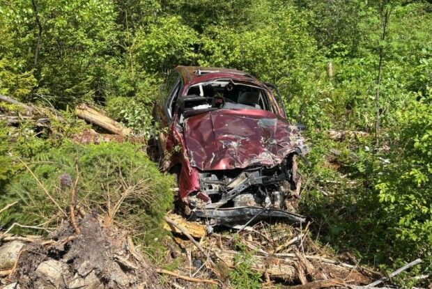 На Прикарпатті автівка з людьми злетіла з дороги у прірву