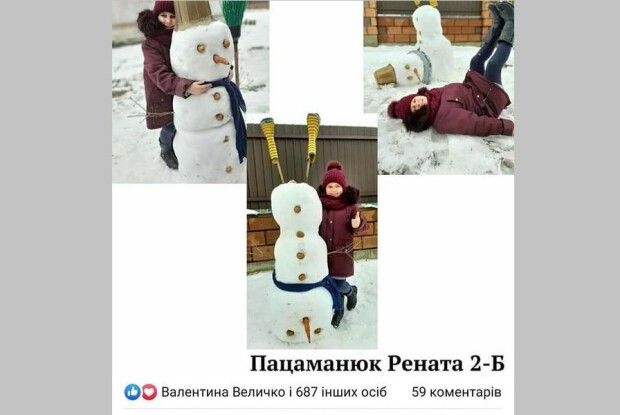 У маневицькій школі визначили найкращих скульпторів сніговиків