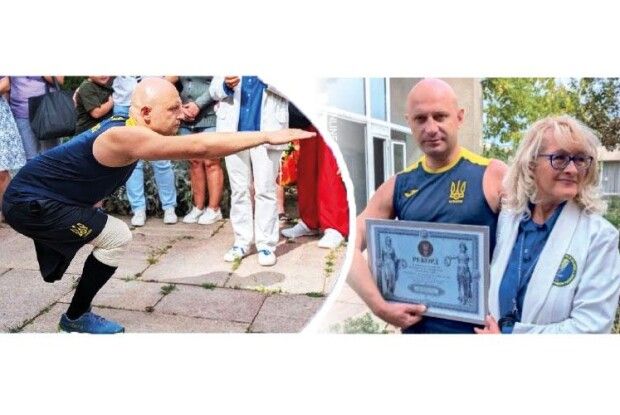 Ветеран із ампутаціями  встановив рекорд України  з присідань на одній нозі