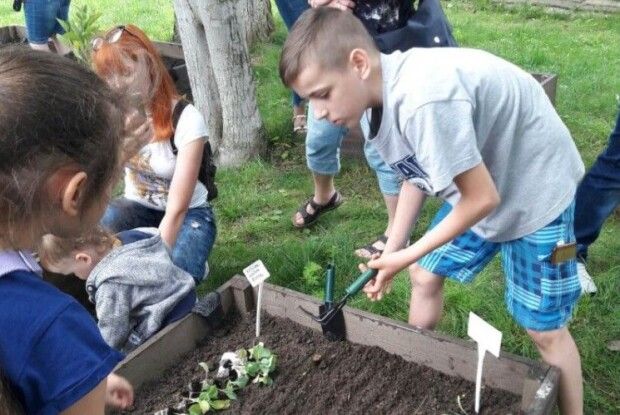 Особливі діти з Луцька висаджували овочеві культури на «міському городі»