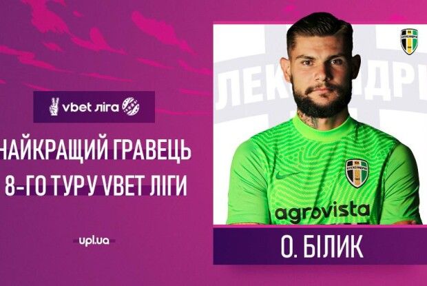 Голкіпер-бородань ФК «Олександрія» визнаний кращим гравцем туру в УПЛ (Відео)