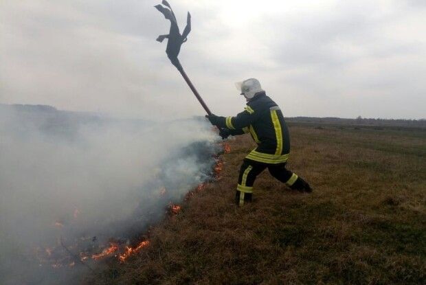 На Волині протягом доби рятувальники 14 разів виїжджали на гасіння сухої трави