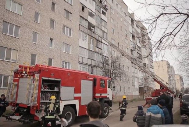 В Ковелі горів дев’ятиповерховий будинок (Фото)