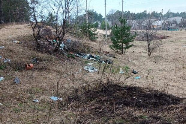 У парковій зоні селища на Волині місцеві зробили смітник (Фото)