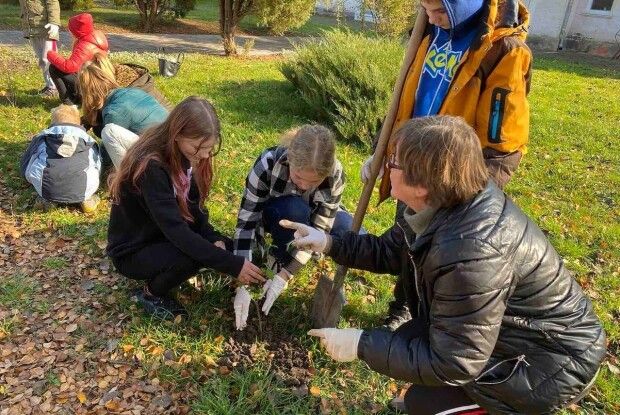 У Благодатному висадили понад пів сотні саджанців (Фото)