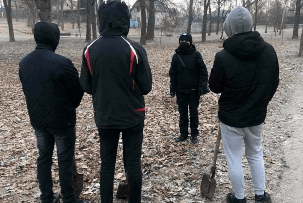 Хлопців, які «билися» з деревцем на Волині, змусили взятися за лопати (Відео)