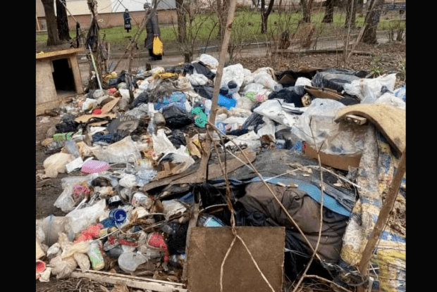 Пані перетворила двір біля багатоповерхівки на... великий смітник (Фото)