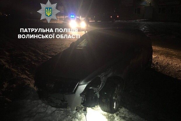 У Луцьку нетверезий водій завдав збитків місту (Фото)