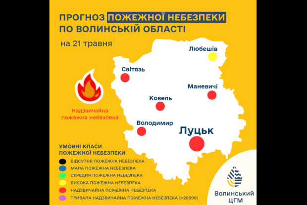 На Волині оголосили надзвичайний рівень пожежної небезпеки