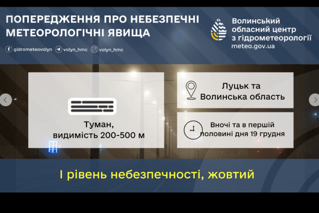 На Волині попередили водіїв через несприятливі погодні умови
