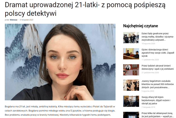 У Таїланді бандити викрали 21-річну уродженку Волині