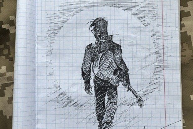 Художник Юрій Журавель по-особливому увічнив Лесика із  гурту DZIDZIO